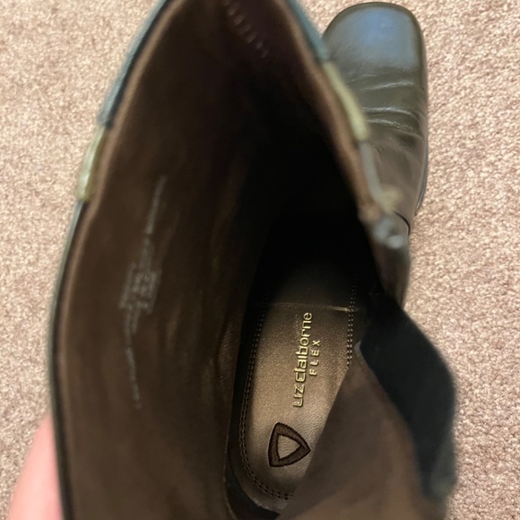 Y2K Liz Claiborne Trinity Flex Boots, Forest Brown Multi Leather - Picture 6 of 11